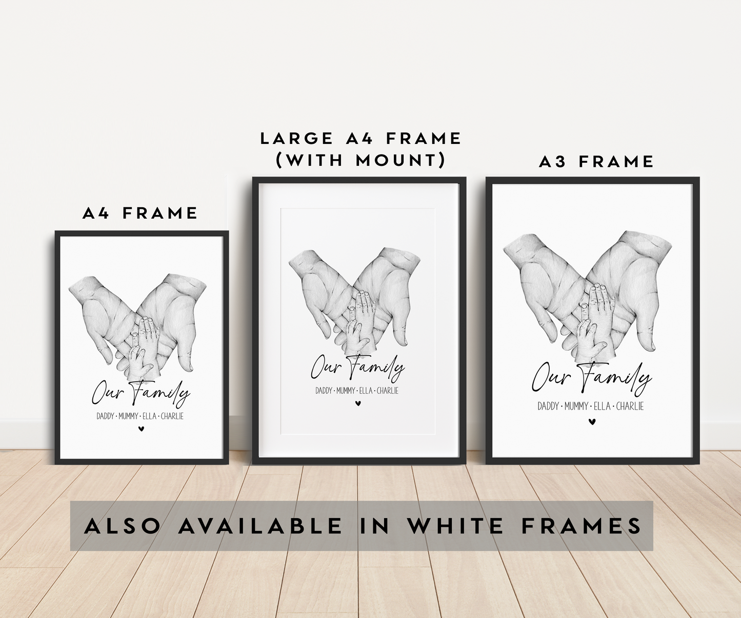 Personalised Family Hands Print - Great Gift For Mums