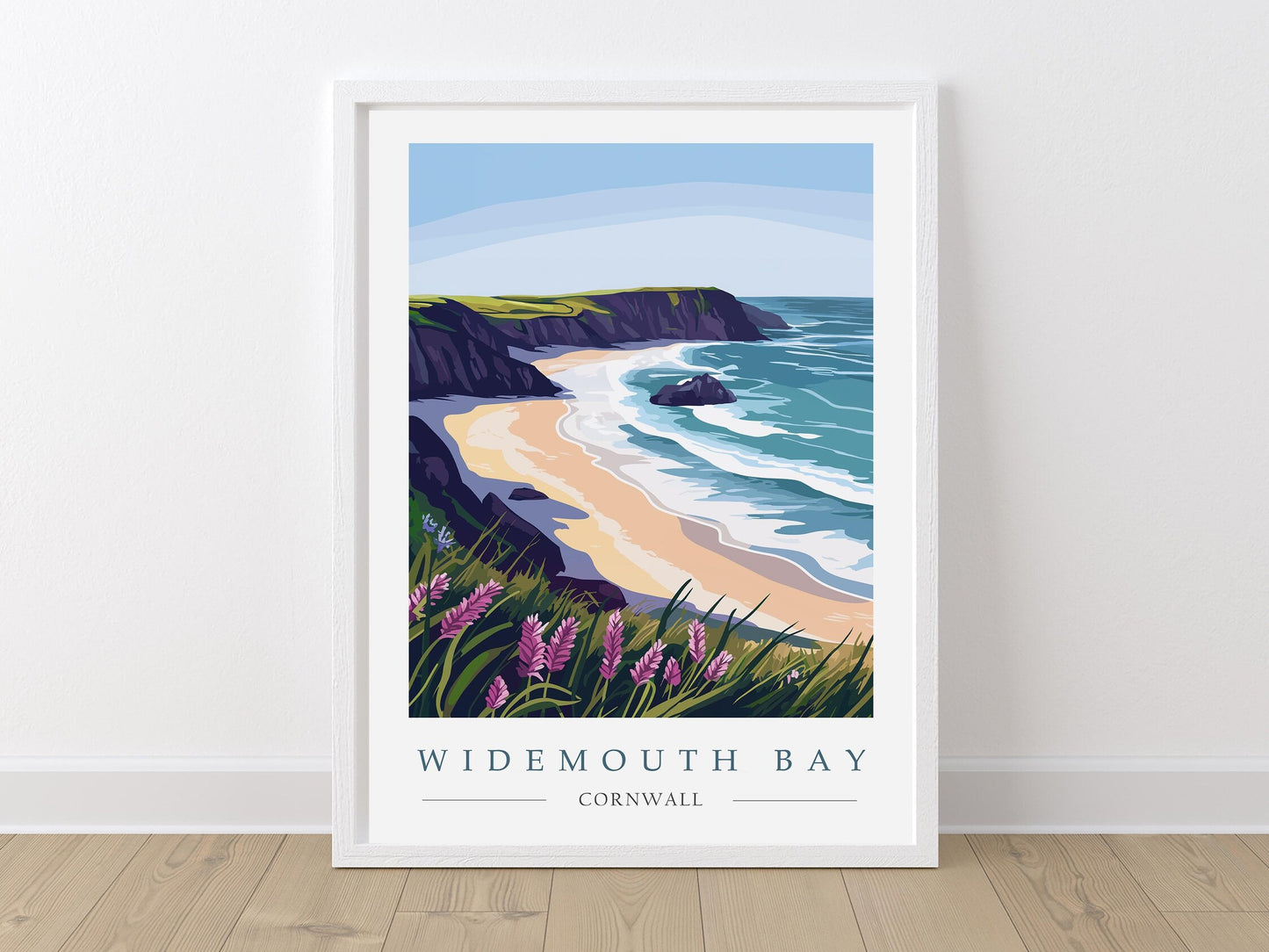 Widemouth Bay Cornwall Travel Poster