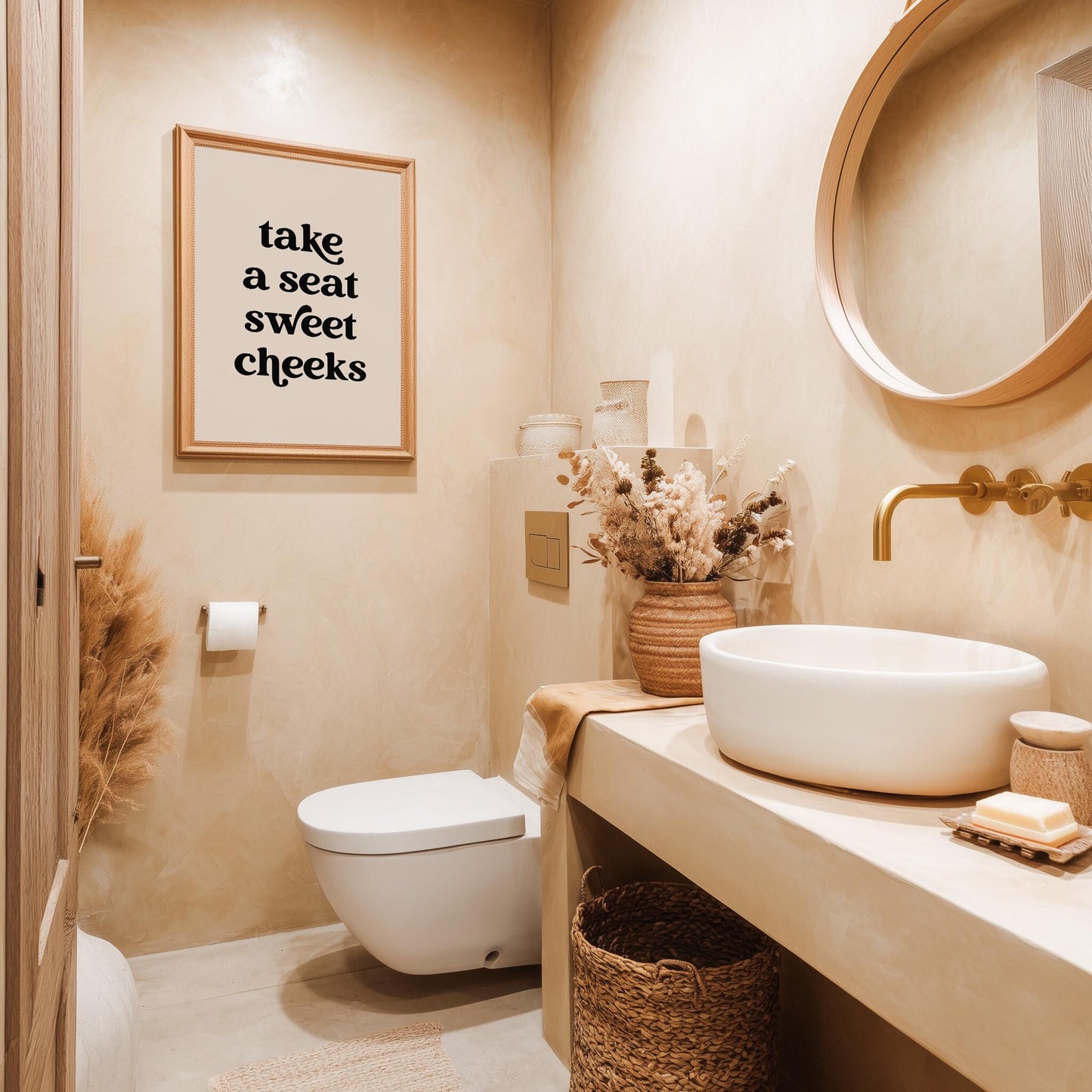 Sweet Cheeks Bathroom Print