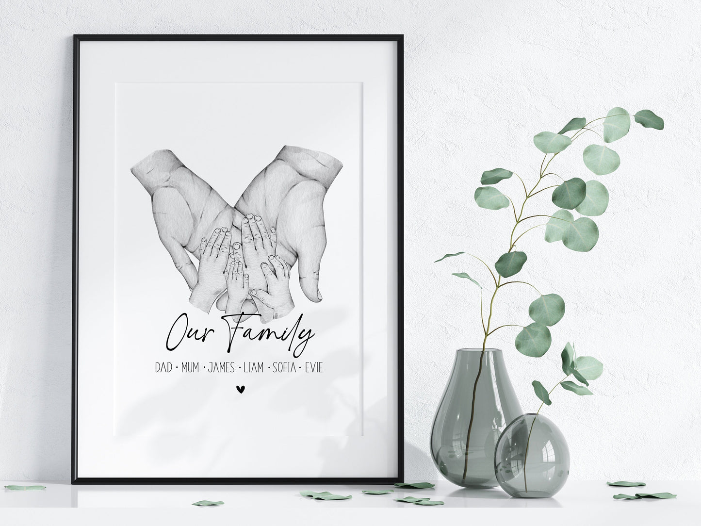 Personalised Family Hands Print - Great Gift For Mums