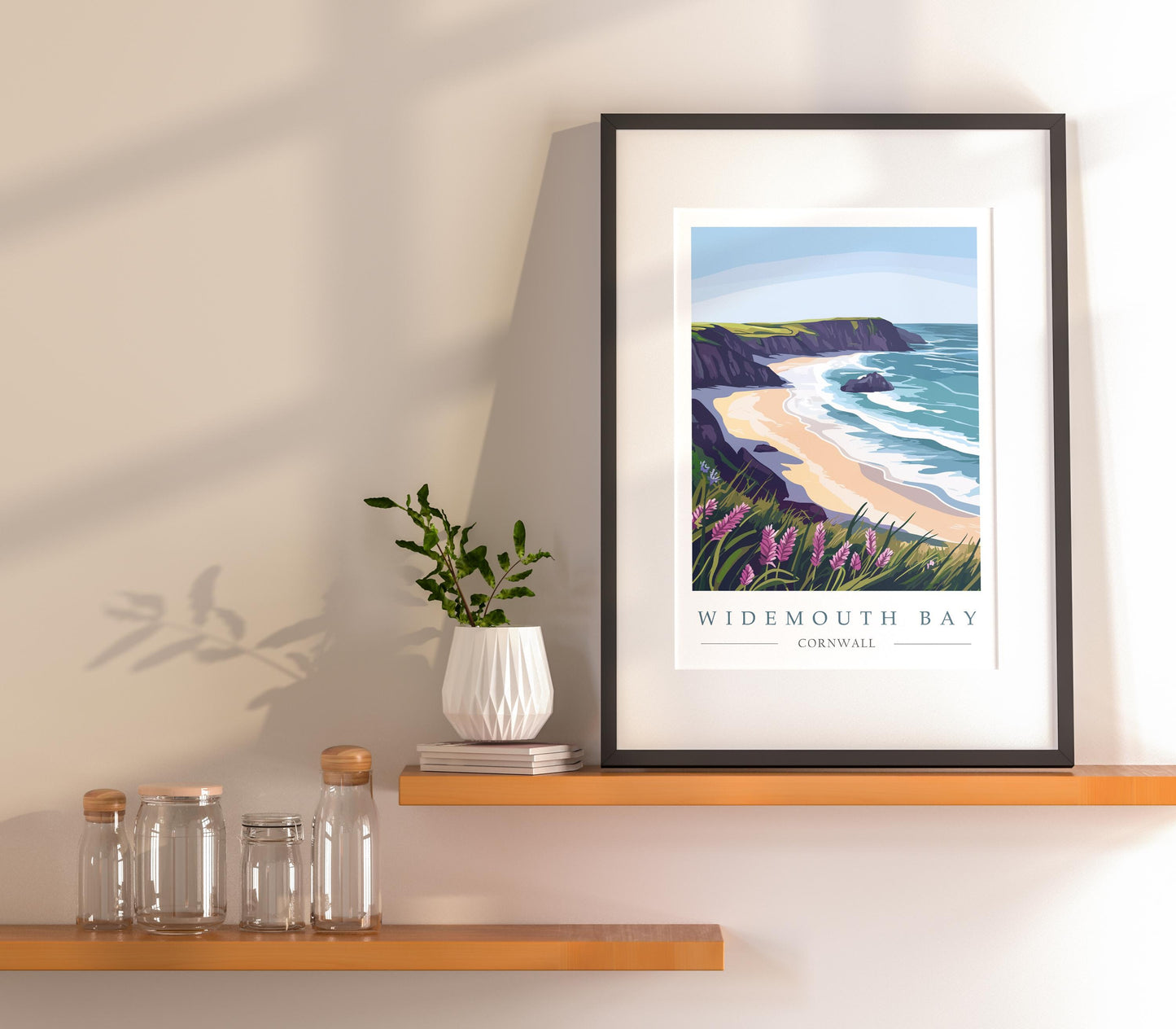 Widemouth Bay Cornwall Travel Poster