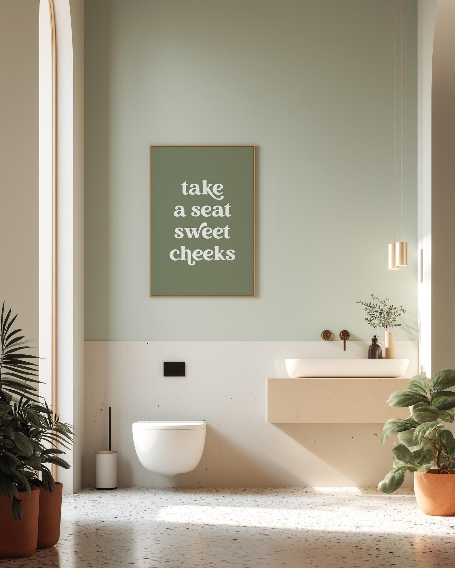 Sweet Cheeks Bathroom Print
