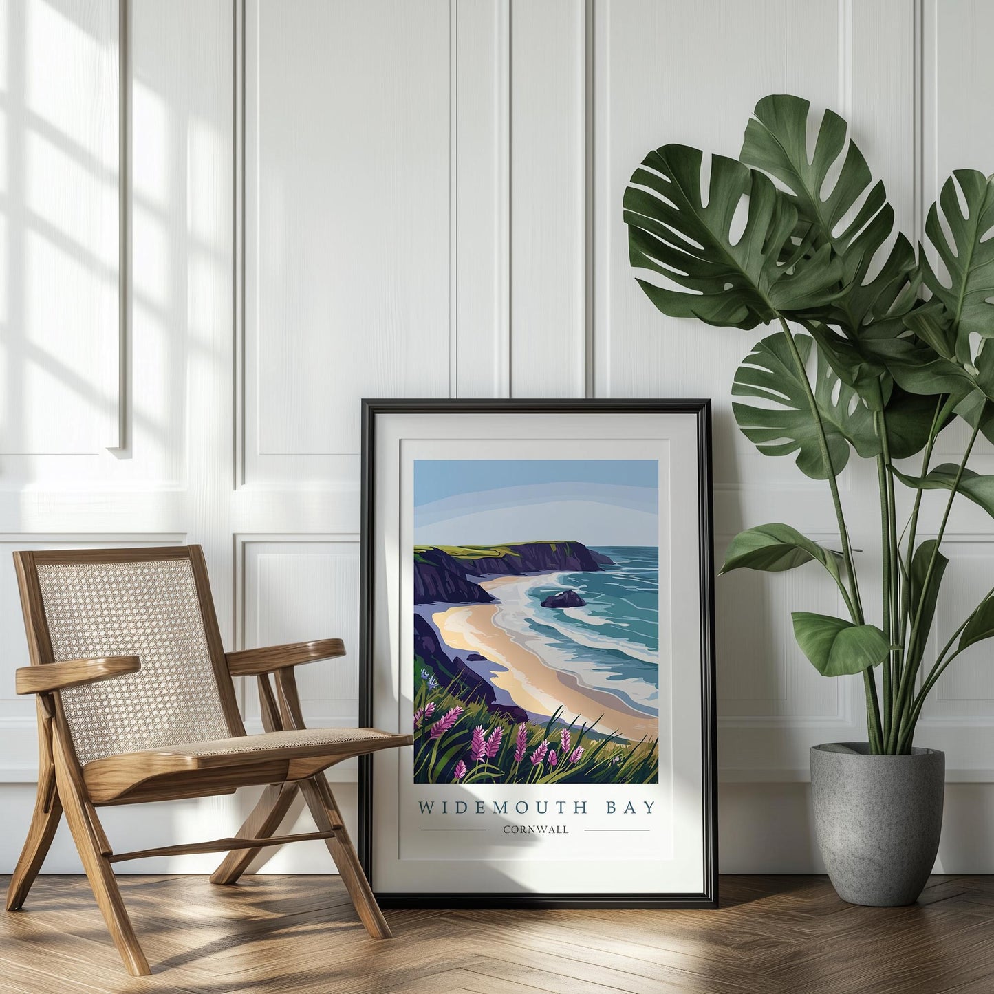 Widemouth Bay Cornwall Travel Poster