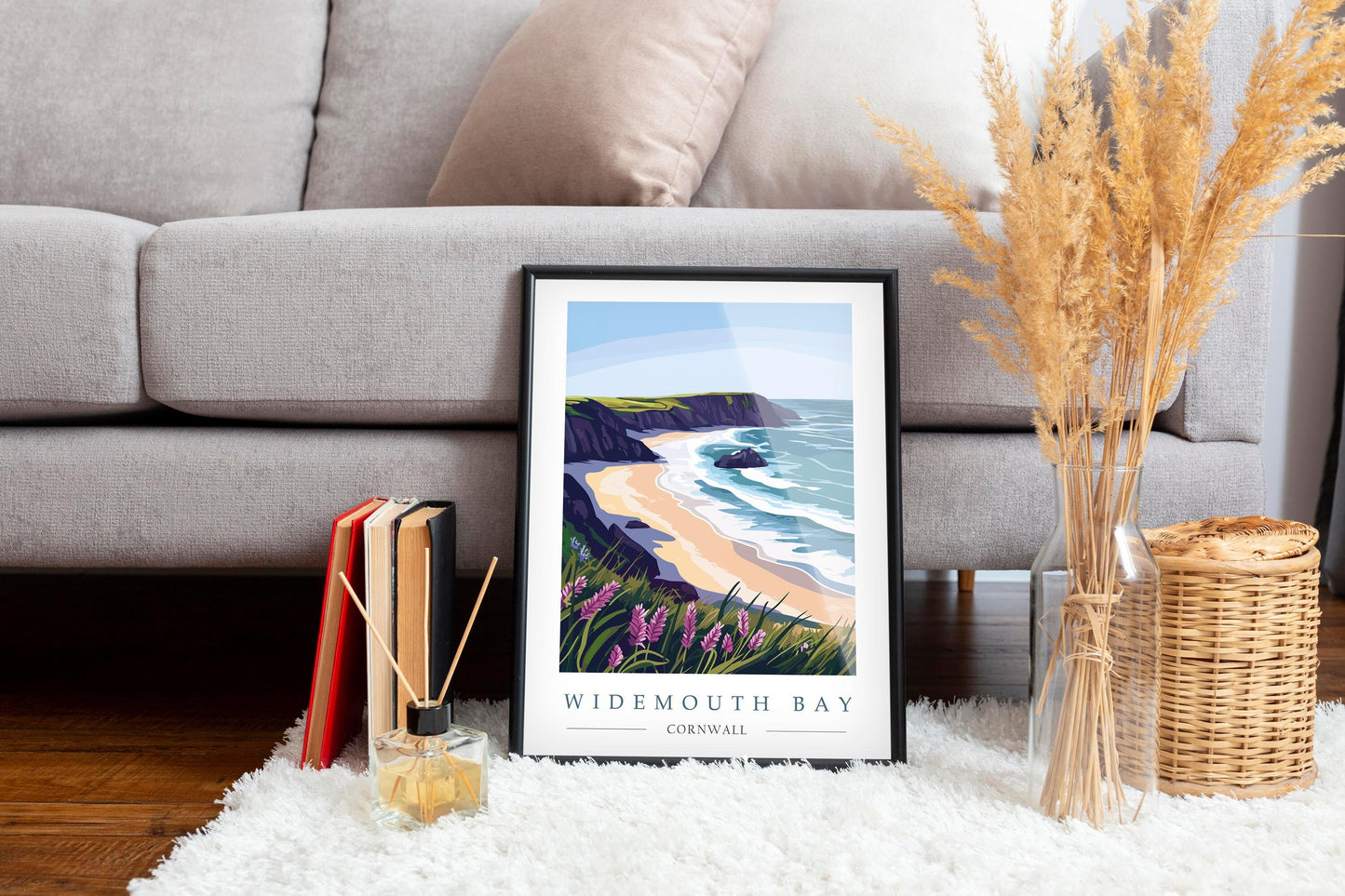 Widemouth Bay Cornwall Travel Poster