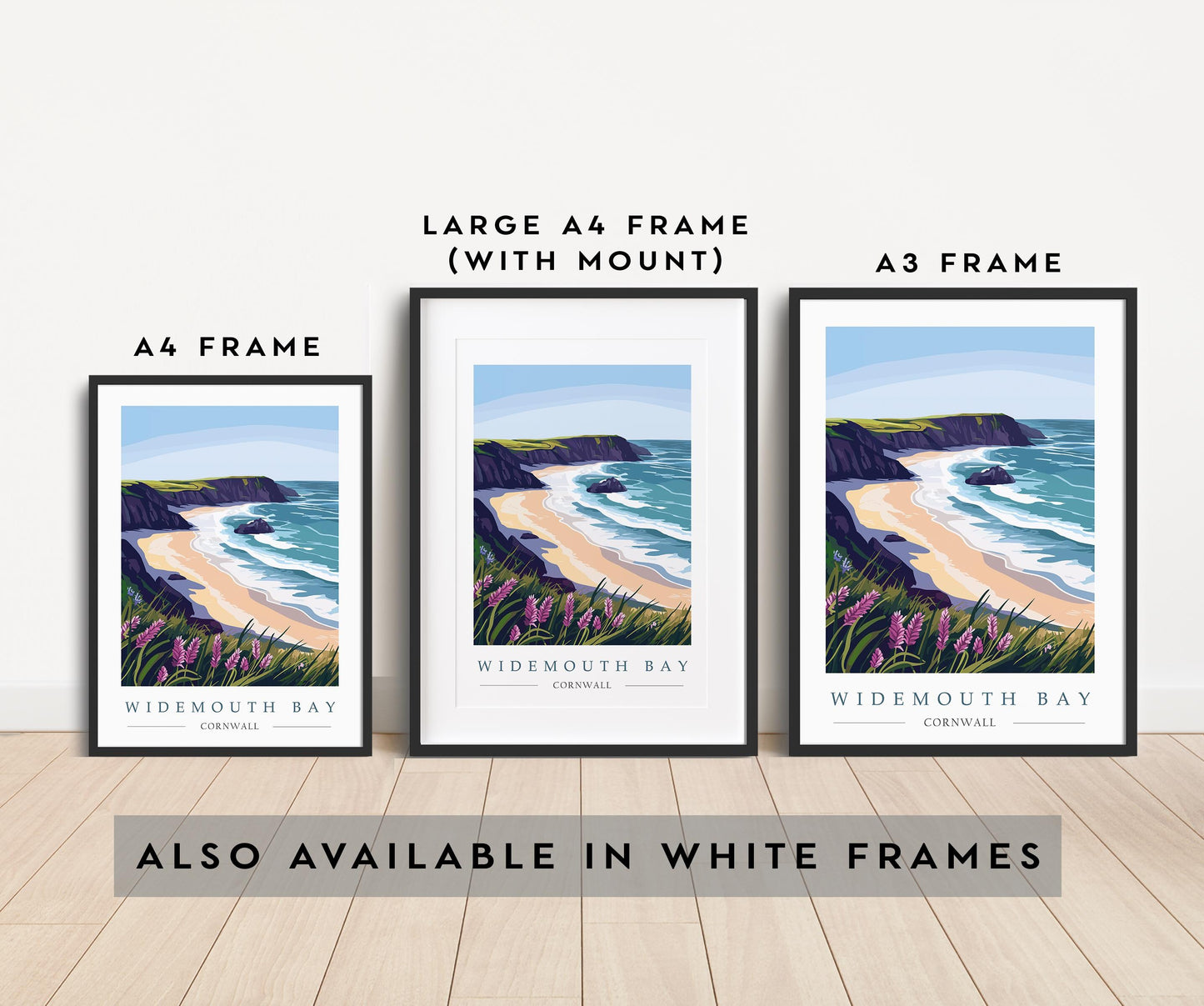 Widemouth Bay Cornwall Travel Poster