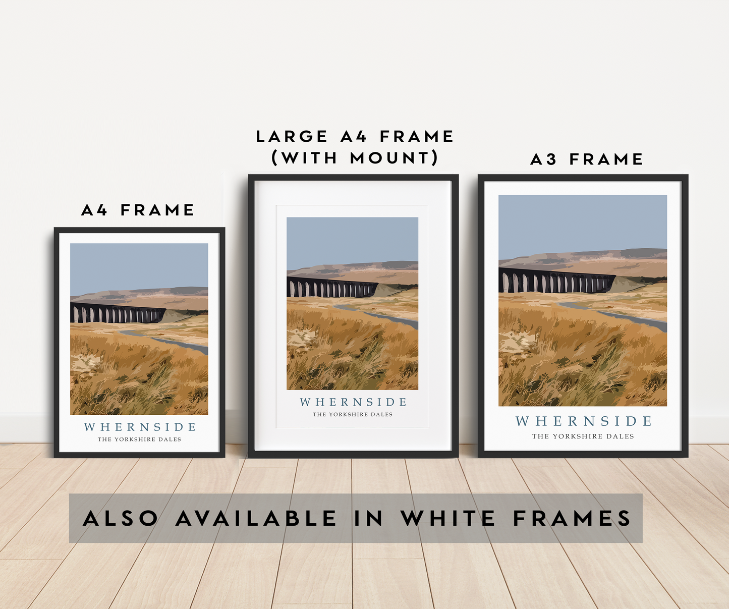 Yorkshire Dales Print Set. Whernside, Pen-y-ghent & Ingleborough