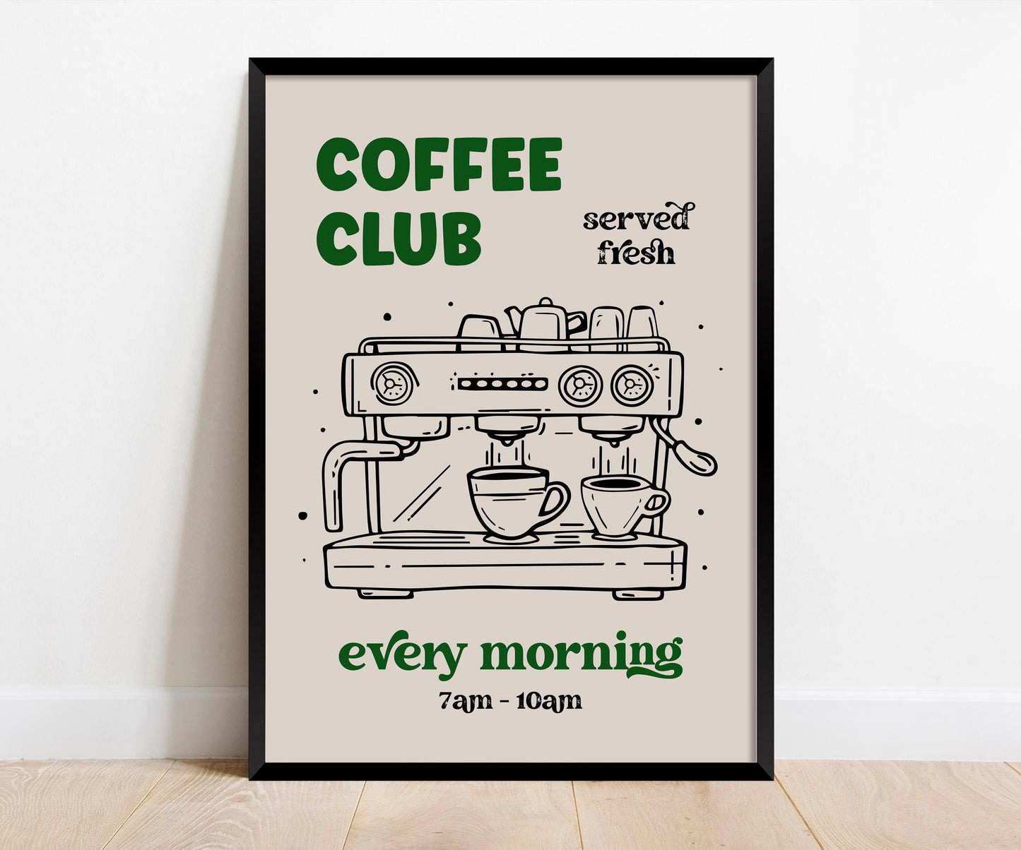 Coffee Club Kitchen Print - Barista Poster