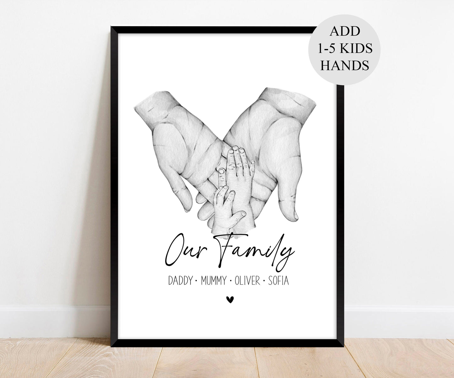 Personalised Family Hands Print - Great Gift For Mums