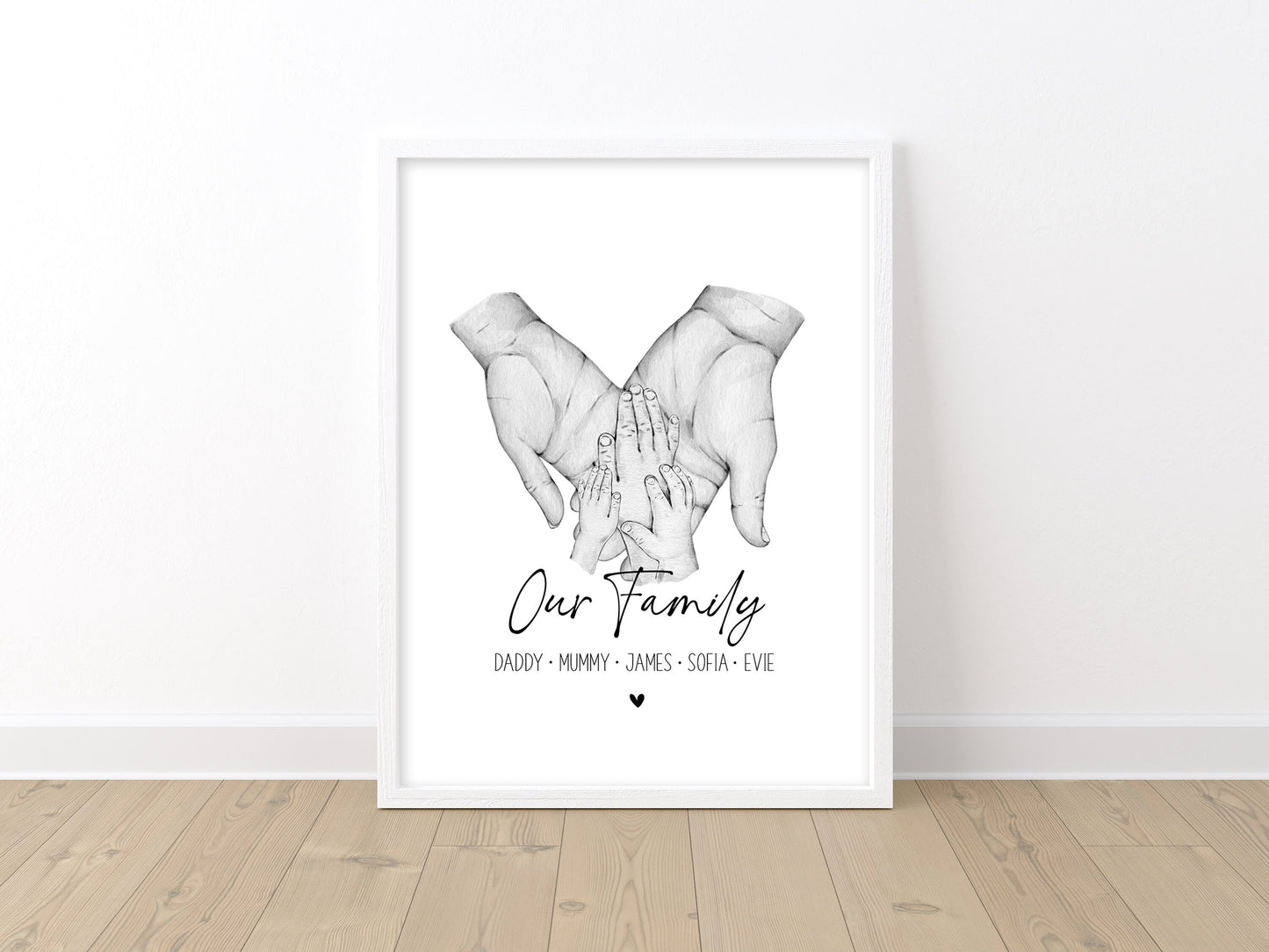 Personalised Family Hands Print - Great Gift For Mums