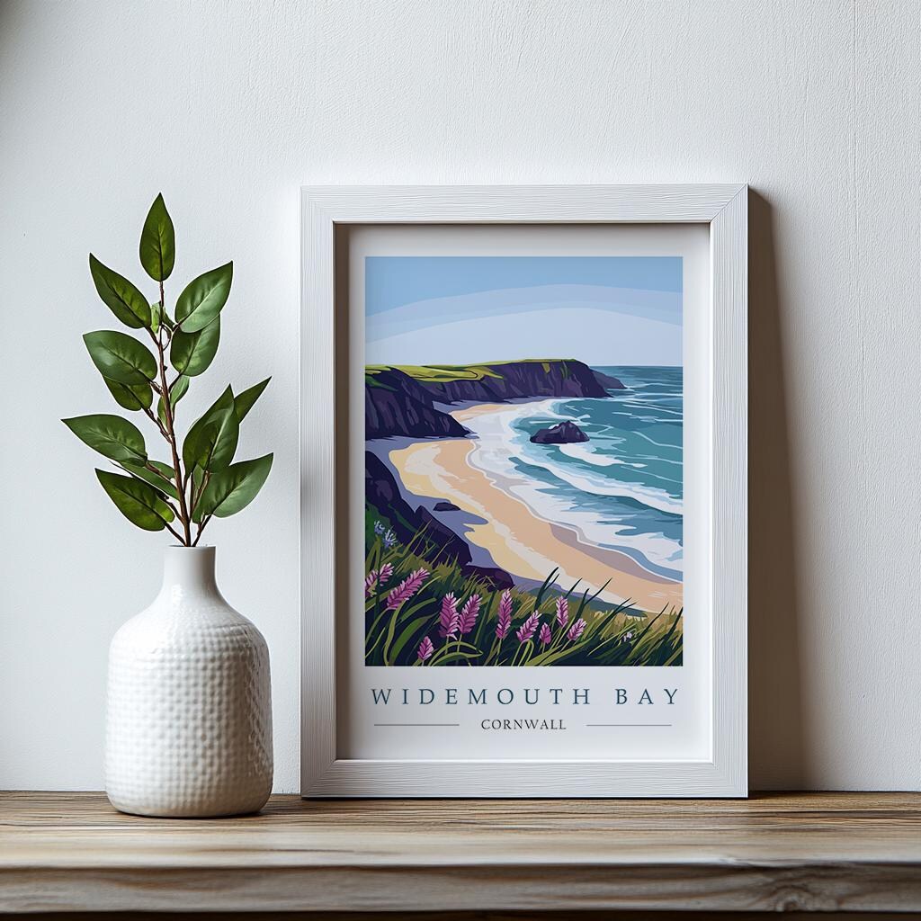 Widemouth Bay Cornwall Travel Poster