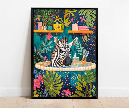 Zebra Jungle Bathroom Print