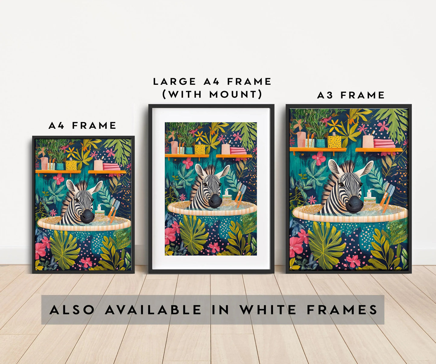 Zebra Jungle Bathroom Print