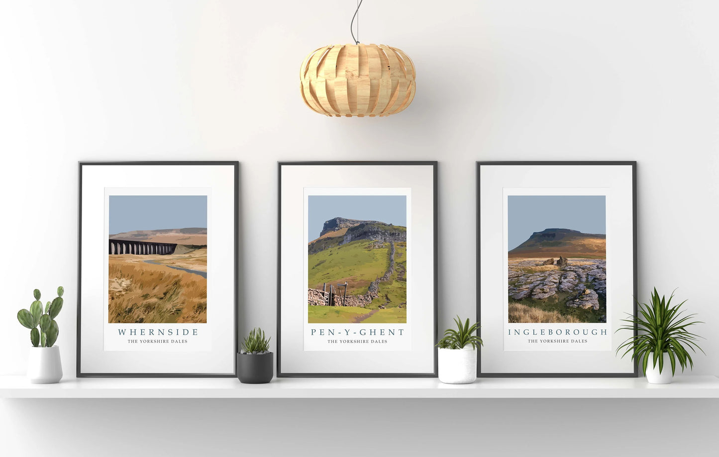 Yorkshire Dales Print Set. Whernside, Pen-y-ghent & Ingleborough
