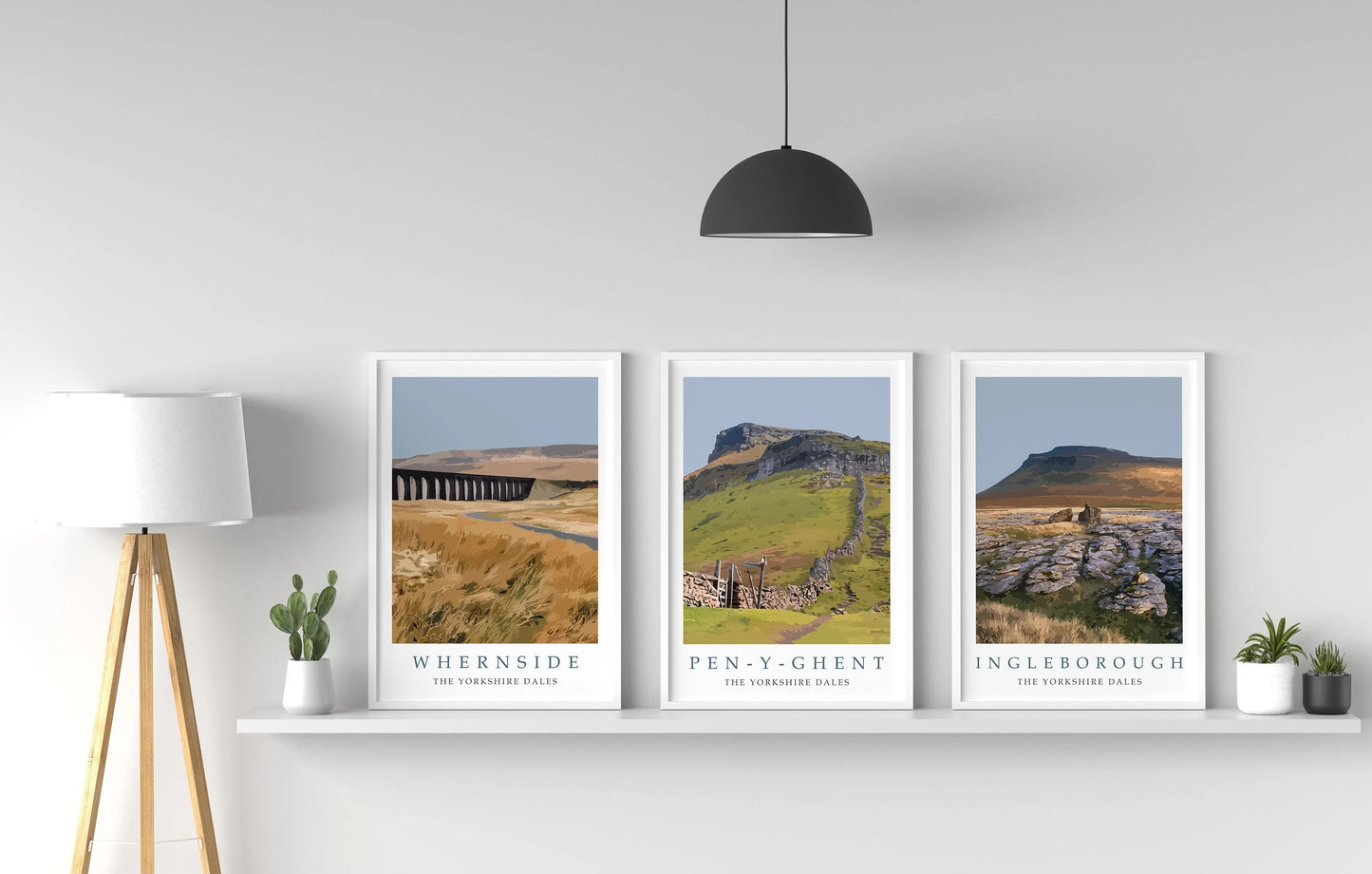Yorkshire Dales Print Set. Whernside, Pen-y-ghent & Ingleborough